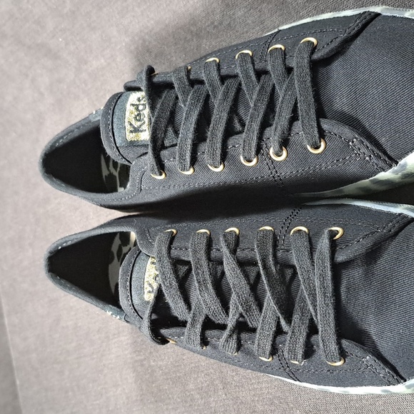 Keds Kickstart Canvas Black Leopard Foxing Lace Up Sneakers WF64735 NWOT US 6 - Picture 6 of 16